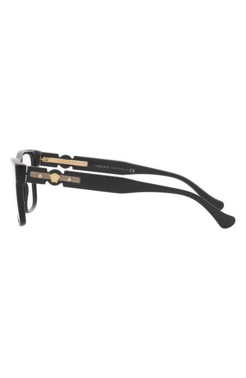 Versace 57mm Rectangular Optical Glasses In Black