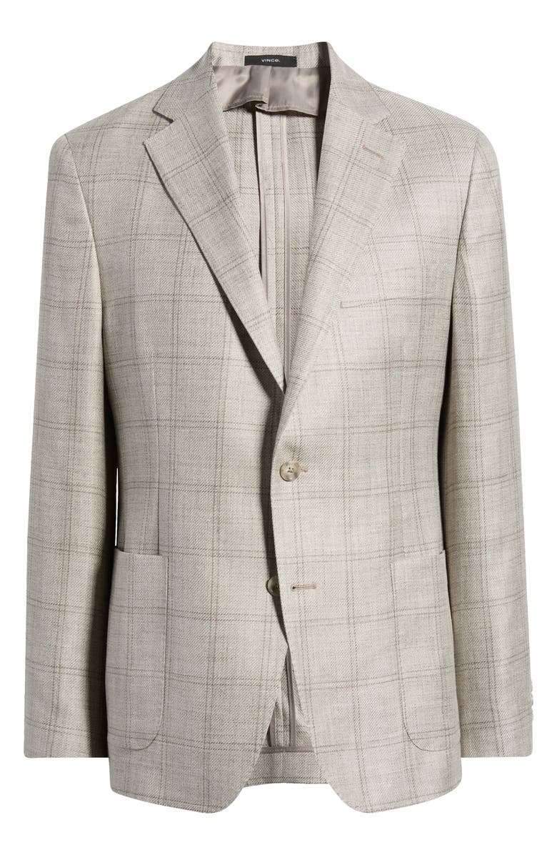 Vince Relaxed Fit Icon Linen, Wool & Silk Sport Coat, Alternate, color, Grey/ Taupe