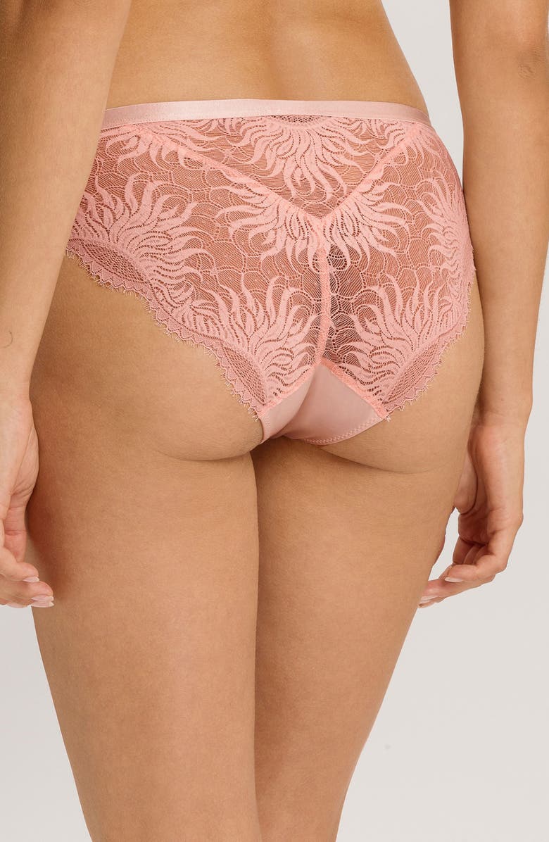 Hanro Gale Lace Back Bikini Briefs, Alternate, color, Rosewater