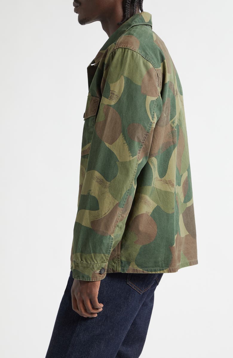 Double RL Camo Print Cotton Poplin Button-Up Overshirt, Alternate, color, Printed Camo