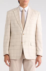 Michael Kors Check Two-Button Linen Blend Sport Coat