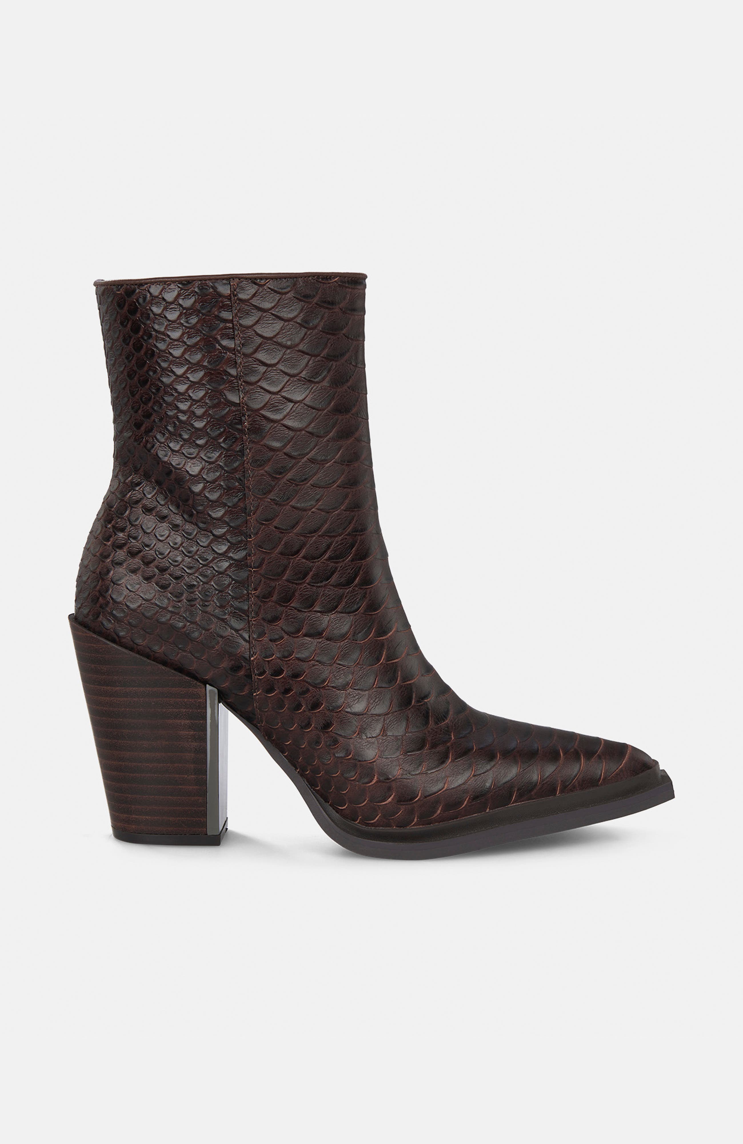 High Ankle Boots Wide Heel, Alternate, color, Coffee