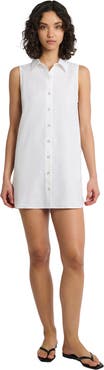 Onia Air Linen Sleeveless Shirtdress