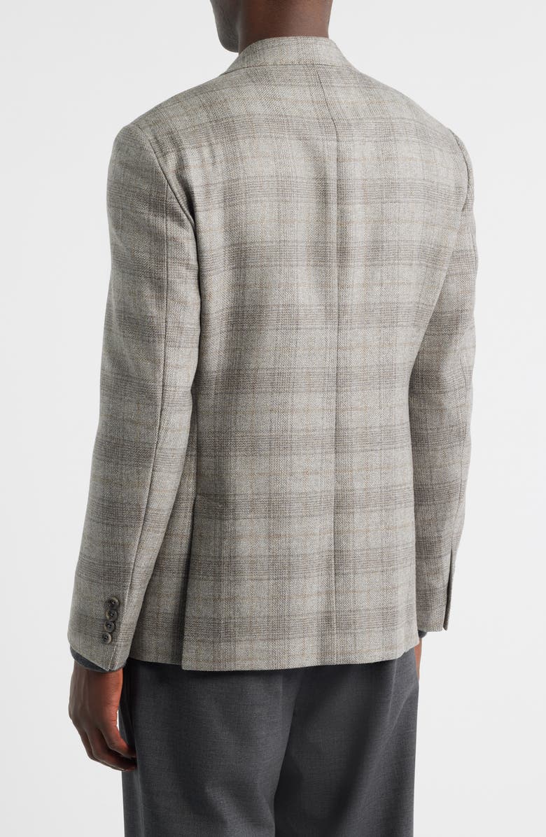 Vince Icon Relaxed Fit Glen Check Brushed Wool Sport Coat, Alternate, color, Light Grey
