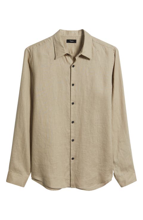 Irving Relaxed Fit Linen Button-Up Shirt