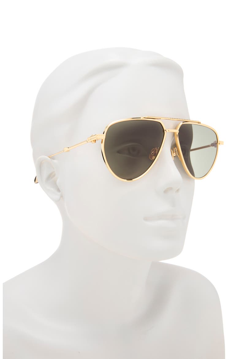 V-Stud II 59mm Aviator Sunglasses, Alternate, color, GOLD GOLD GREEN
