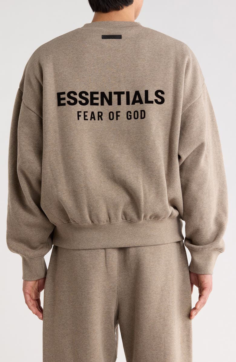 Fear of God Essentials Classic Fit Fleece Crewneck Sweatshirt, Alternate, color, Concrete/Dark Concrete Heather