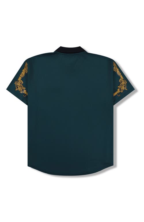 Pleasures Carlo Johnny Collar Mesh Soccer Jersey In Dark Green