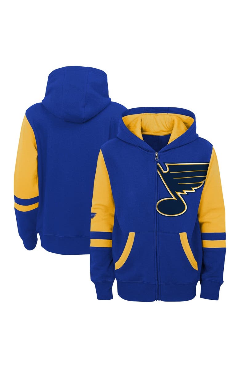 Outerstuff Youth Blue St. Louis Blues Face Off Color Block Full-Zip Hoodie, Main, color, 