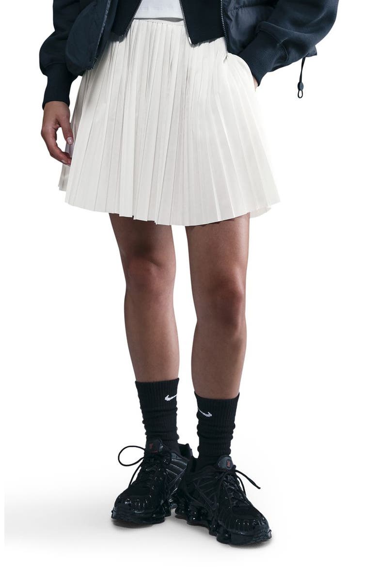 Sportswear Pleated Miniskirt, Main, color, SAIL/ BLACK