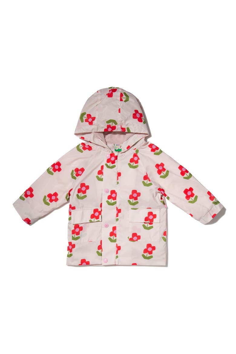 Kids' Floral Water Repellent Hooded Rain Jacket, Main, color, PETAL PINK FLORAL