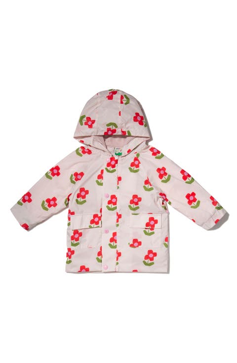 Kids' Floral Water Repellent Hooded Rain Jacket (Toddler, Little Kid & Big Kid)