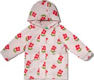 Mon Coeur Kids' Floral Water Repellent Hooded Rain Jacket