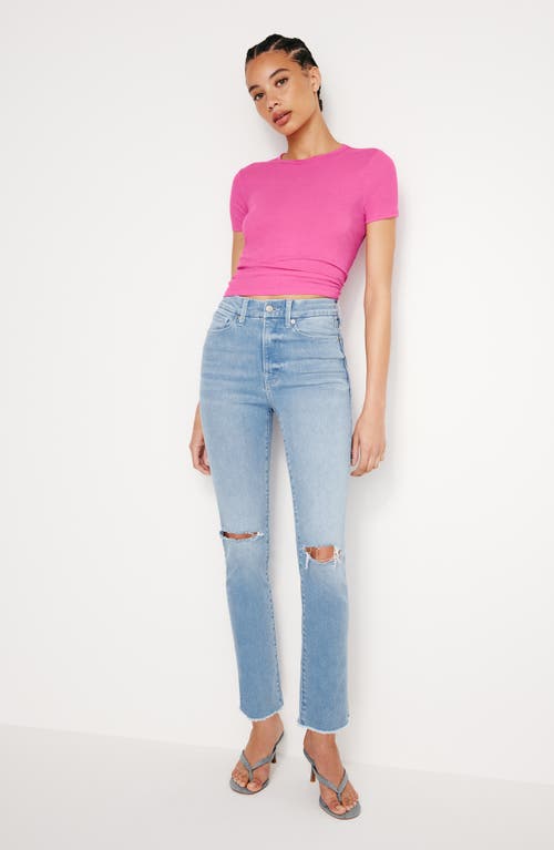 Shop Good American Always Fit Good Classic Ripped Skinny Jeans In Indigo664