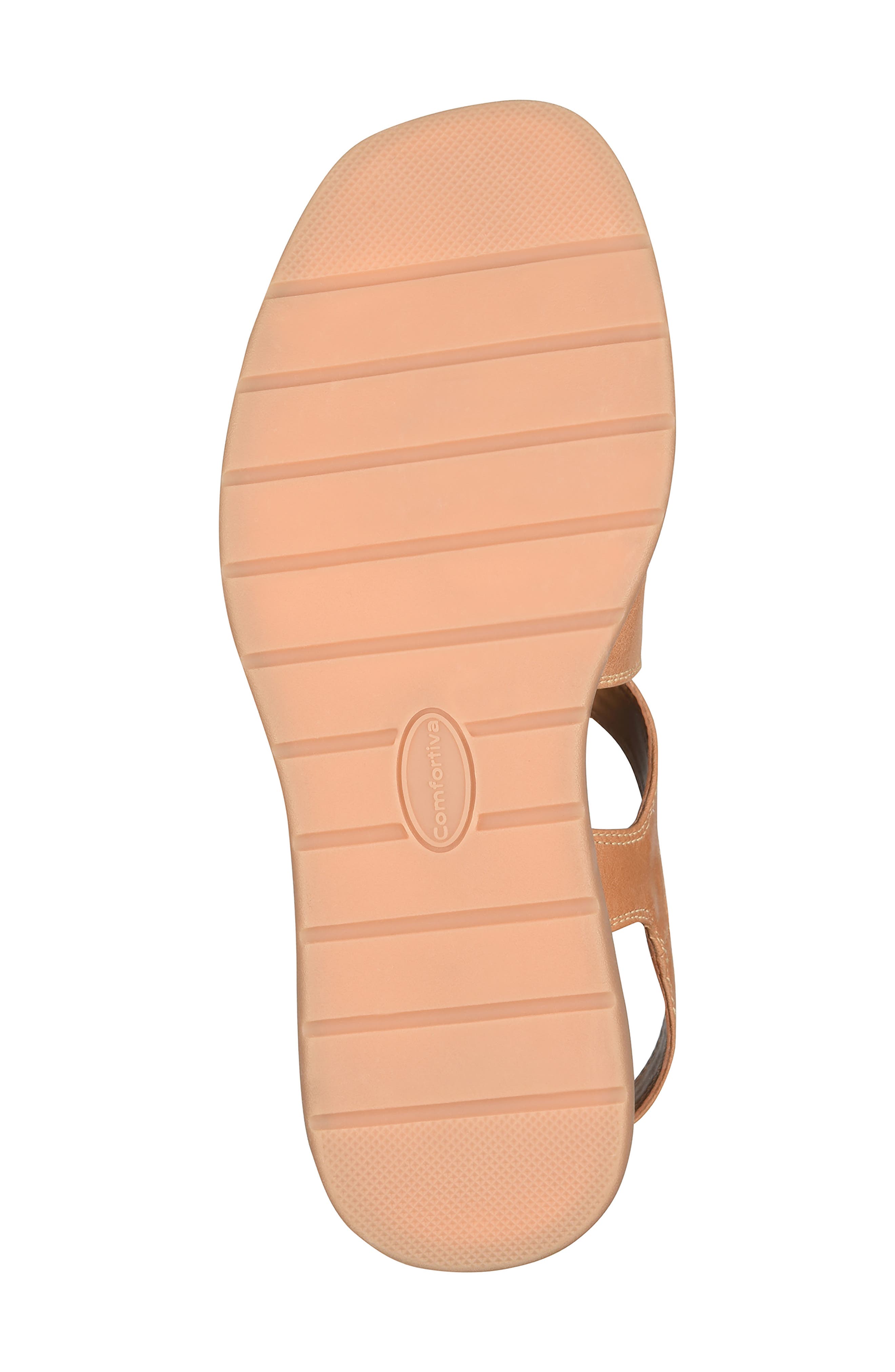Amethyst Slingback Platform Wedge Sandal, Alternate, color, CARAMEL