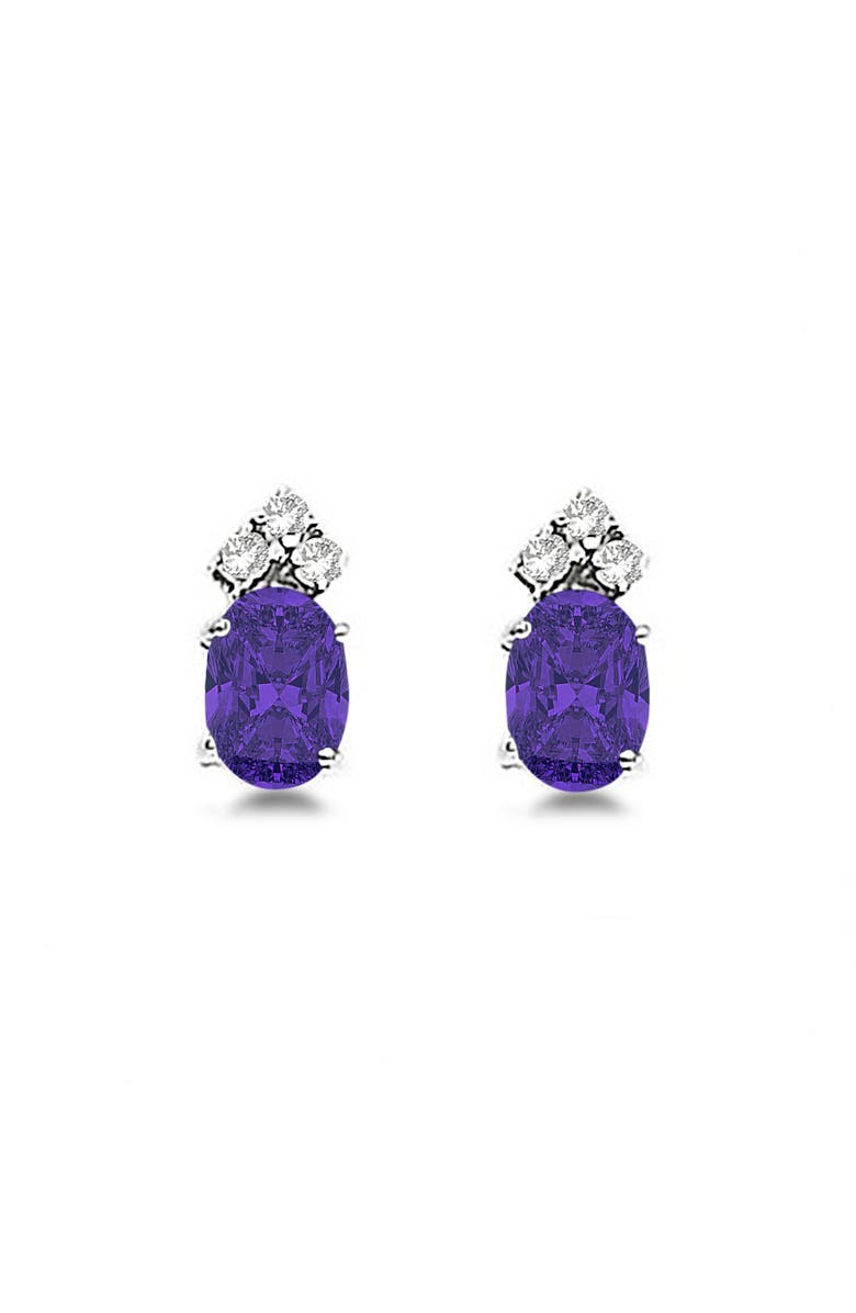 ALLUREZ Oval  Stud Earrings 14k, Main, color, Tanzanite