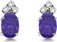 ALLUREZ Oval Stud Earrings 14k