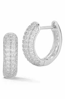 GLAZE JEWELRY Pavé Cubic Zirconia Hoop Earrings