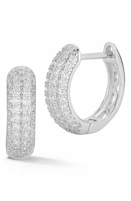 GLAZE JEWELRY Pavé Cubic Zirconia Hoop Earrings