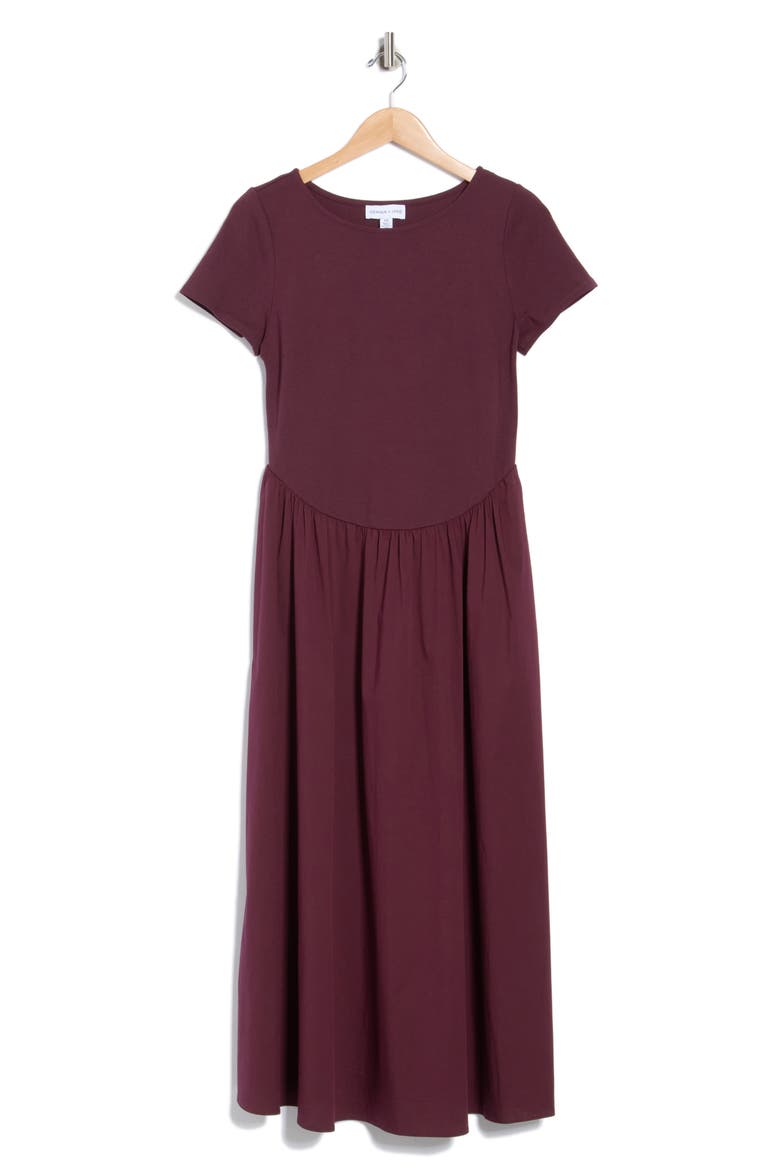 Mixed Media Midi Dress, Alternate, color, FIG