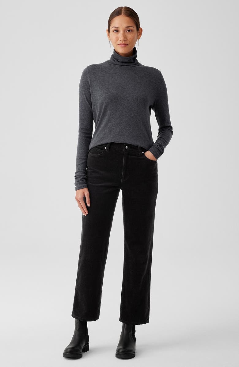Eileen Fisher High Waist Ankle Straight Leg Corduroy Pants, Alternate, color, 