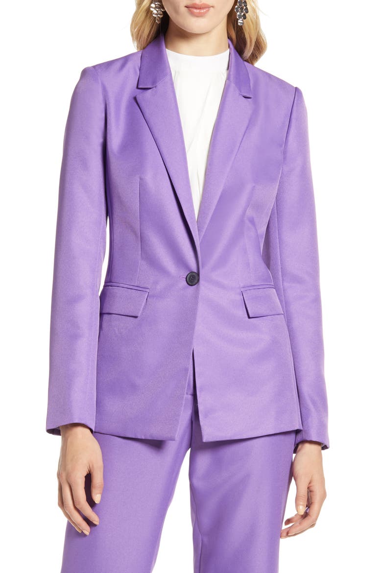 Single Breasted Blazer, Alternate, color, PURPLE DEWBERRY