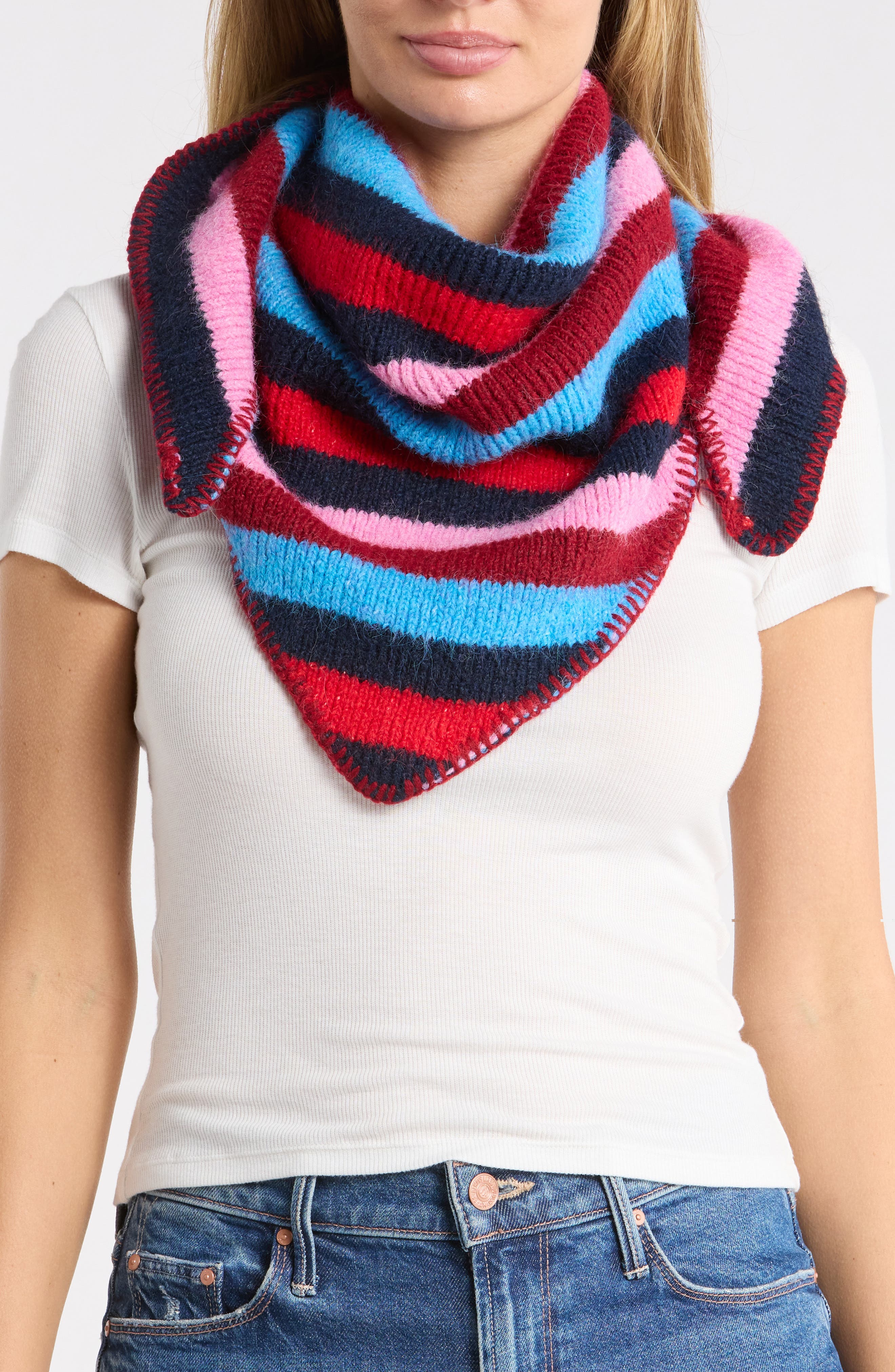 Striped Triangle Scarf