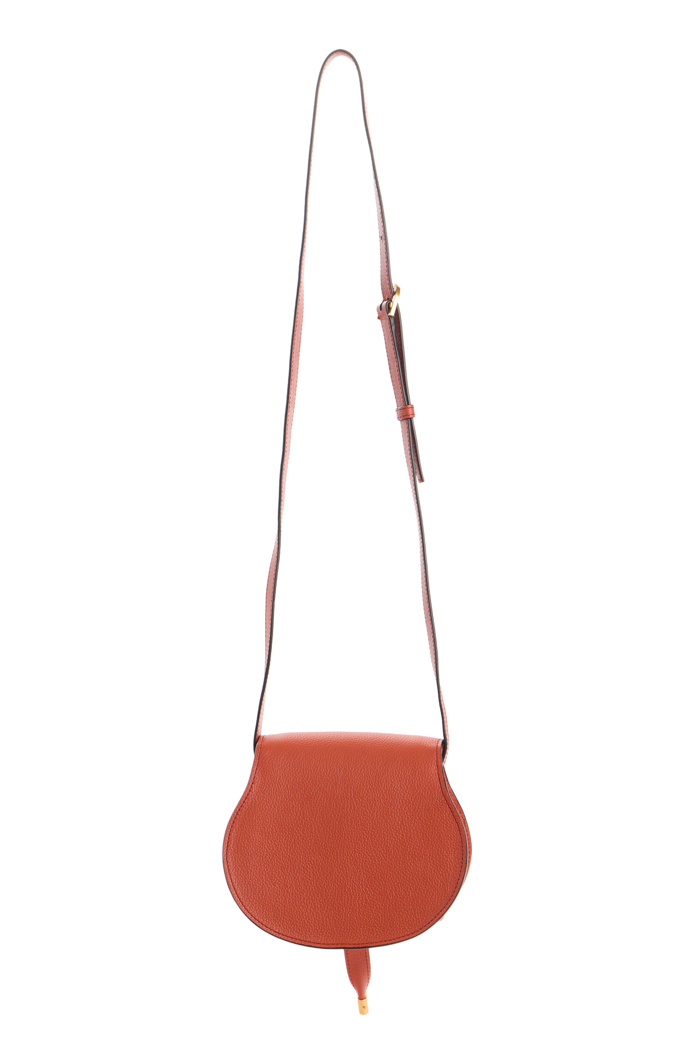 Chloé Small Marcie Leather Crossbody Bag, Alternate, color, Crimson Orange