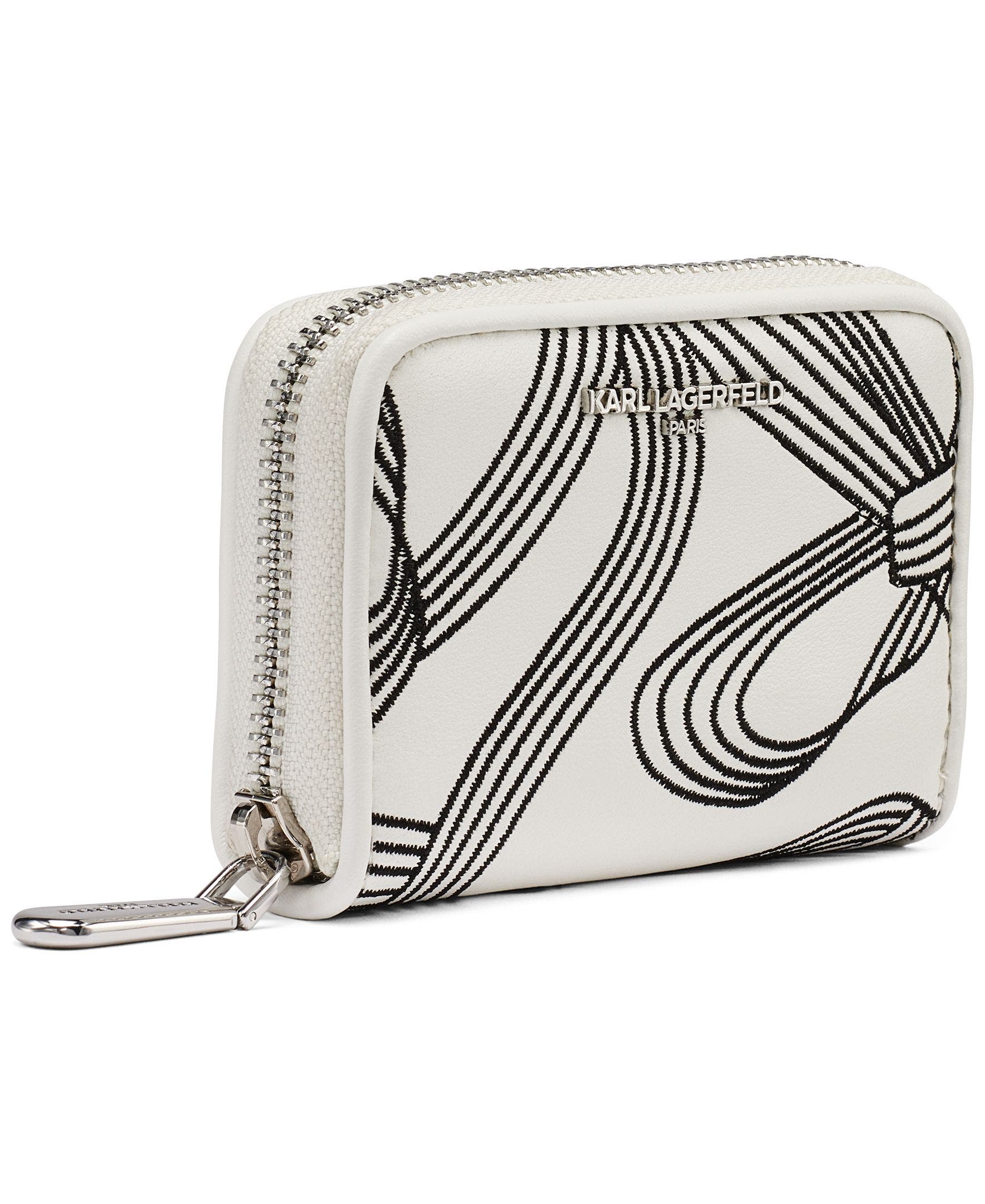 KARL LAGERFELD PARIS Maybelle Wallet, Alternate, color, White/Black Print