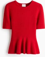 H&M Rib-knit Peplum Top