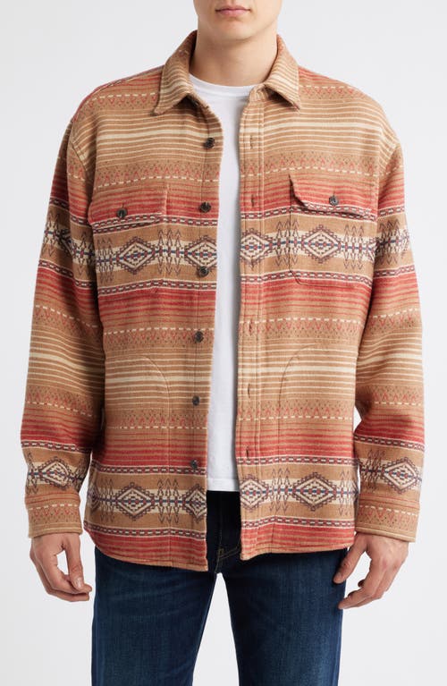 Pendleton Driftwood Stripe Chamois Button-Up Shirt in Beacon Rock Tan 