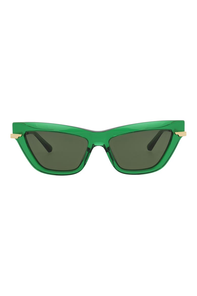 54mm Cat Eye Sunglasses, Main, color, GREEN GOLD GREEN