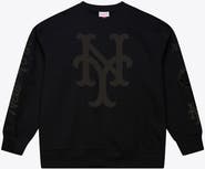 Mitchell & Ness Men's Mitchell & Ness  Black New York Mets Phantom Fleece Crewneck Sweatshirt