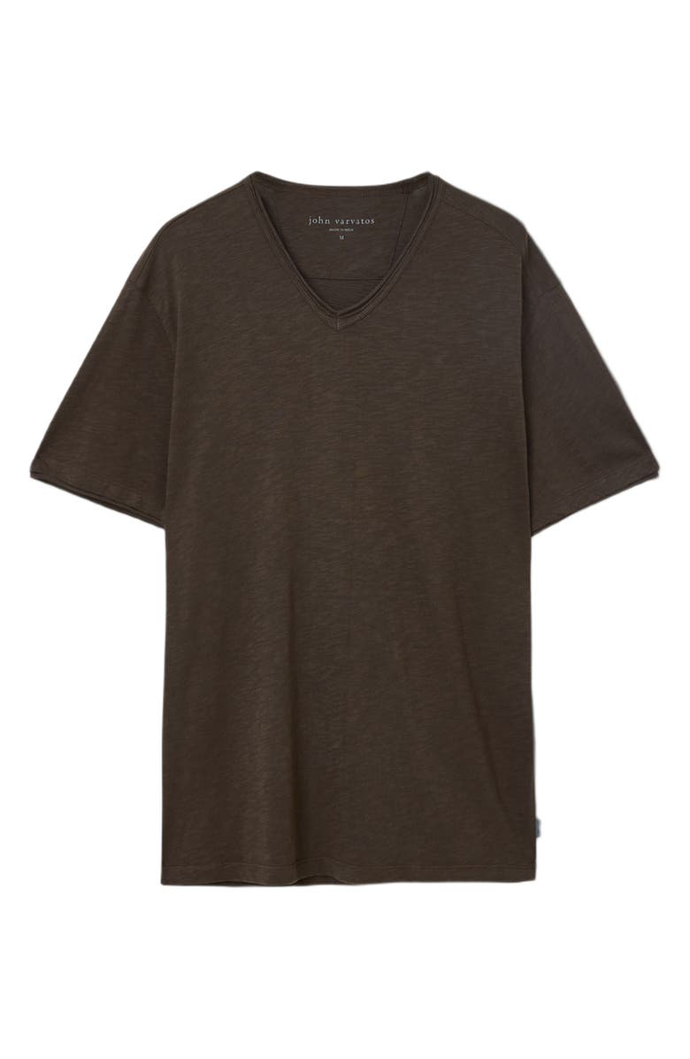 John Varvatos Miles Slub Organic Cotton T-Shirt, Alternate, color, Dark Brown