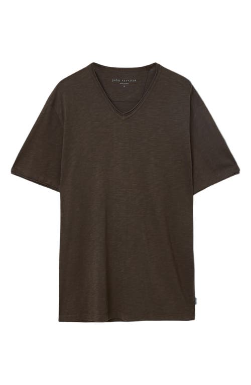 John Varvatos Miles Slub Organic Cotton T-shirt In Brown