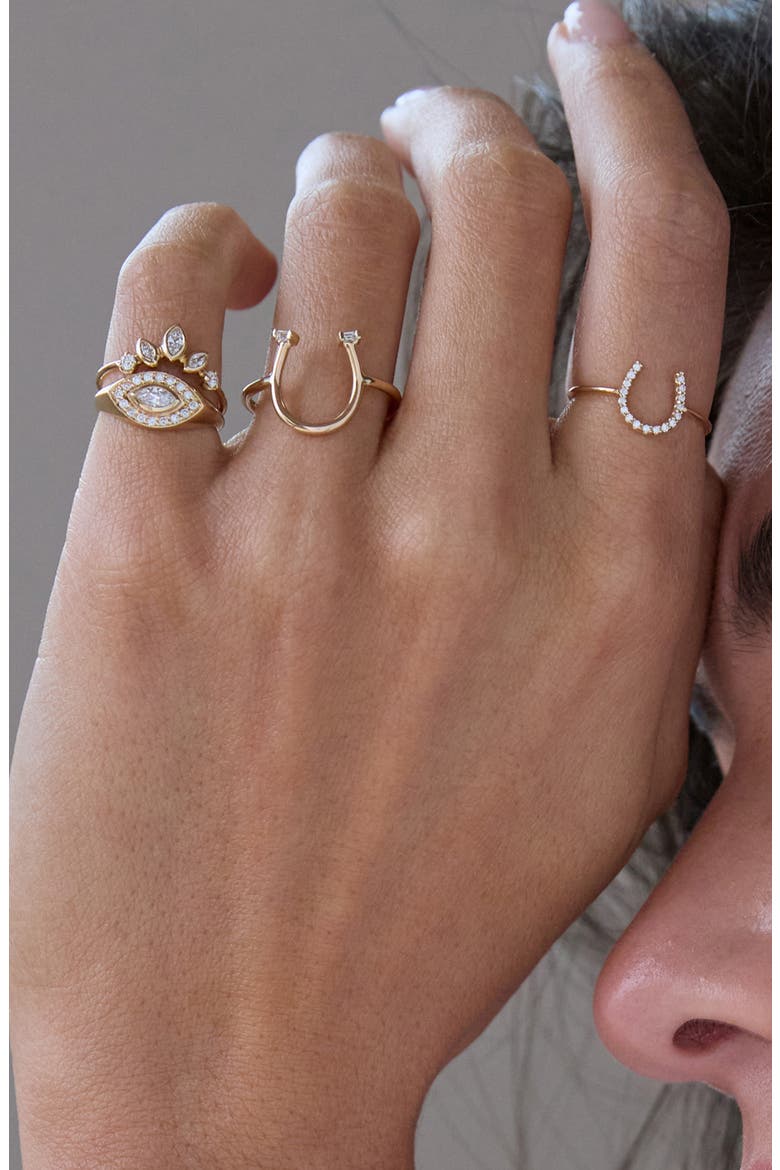 14K Gold Graduating Marquise & Prong Diamond Fan Ring, Alternate, color, 14K YELLOW GOLD