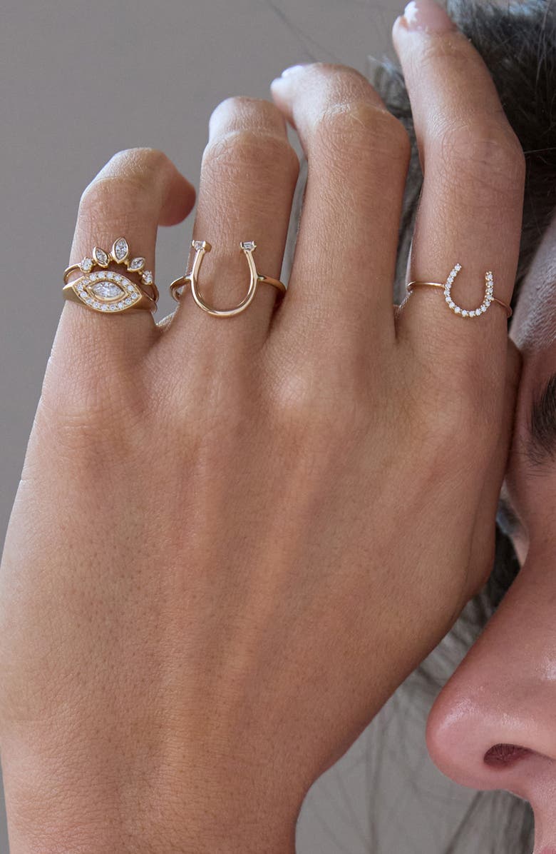 Zoë Chicco Marquise Diamond Fan Ring, Alternate, color, 14K Yellow Gold