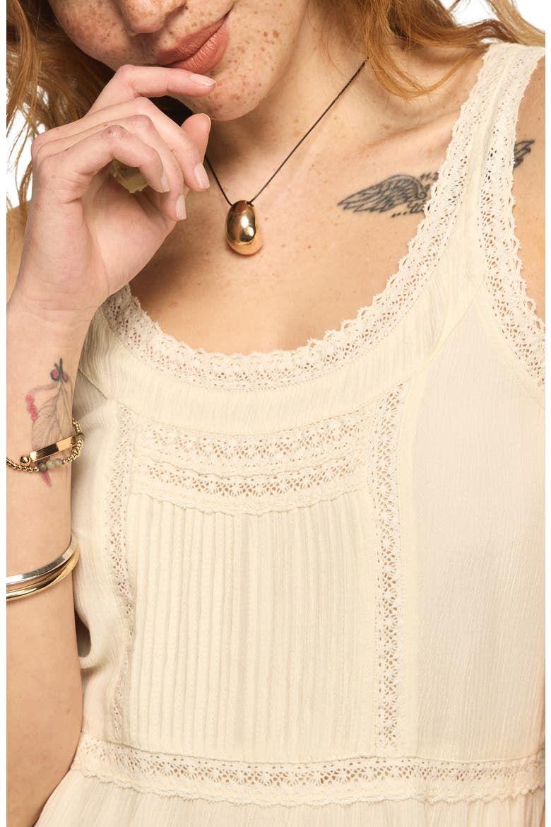 Lace & Embroidery Sleeveless Minidress, Alternate, color, CREAM