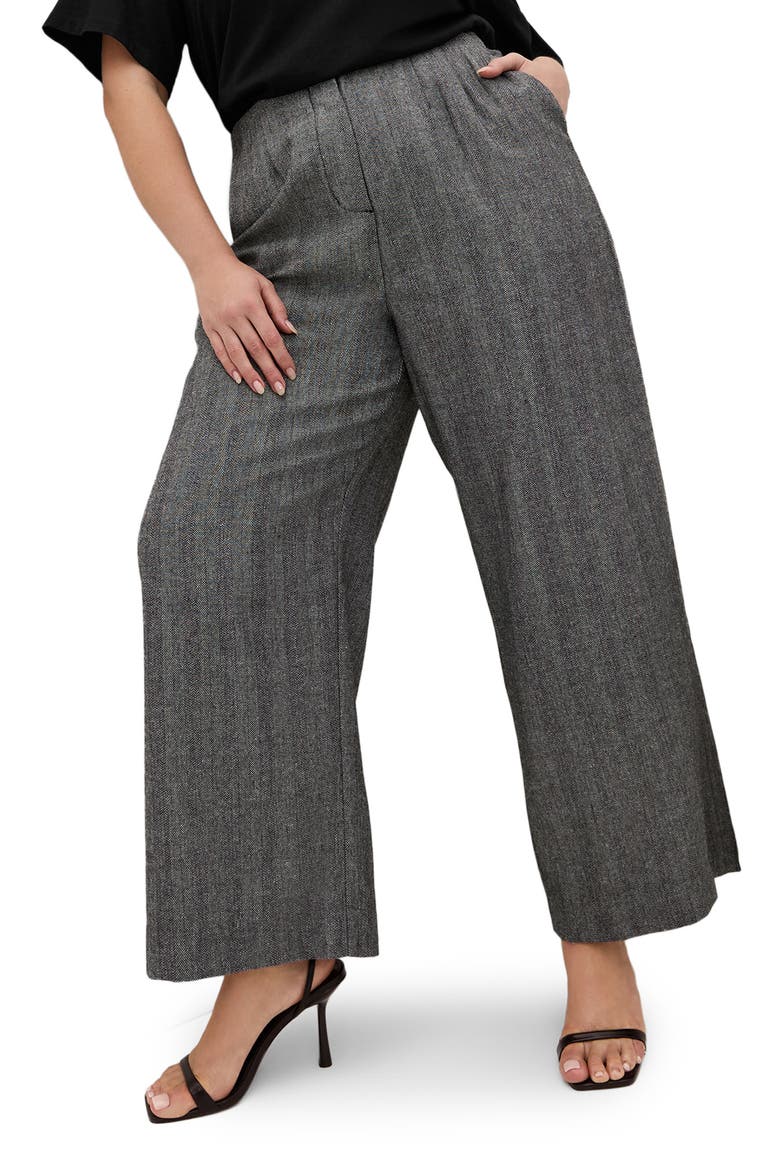 Kings Road Wide Leg Pants, Main, color, HERRINGBONE