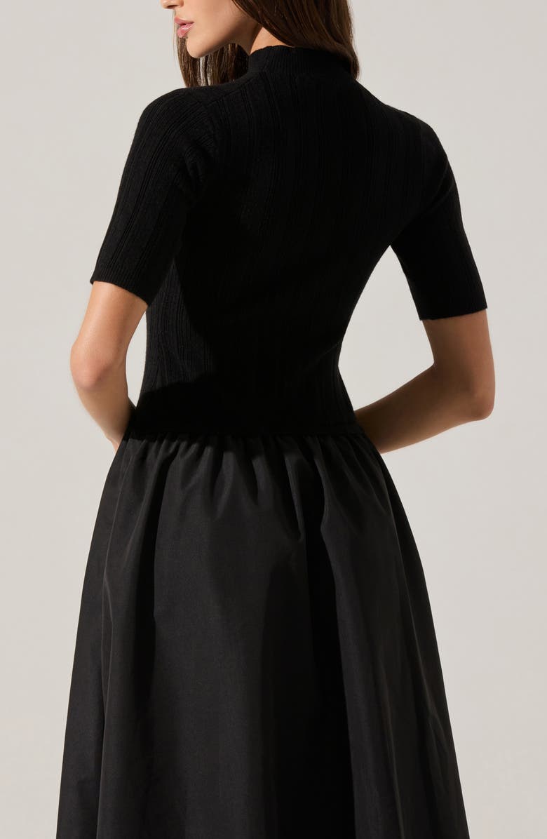 ASTR the Label Carerlion Mixed Media Bubble Hem Dress, Alternate, color, 