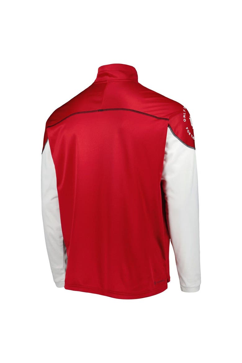 Men's adidas Crimson Indiana Hoosiers AEROREADY Knit Quarter-Snap Jacket, Alternate, color, Crimson