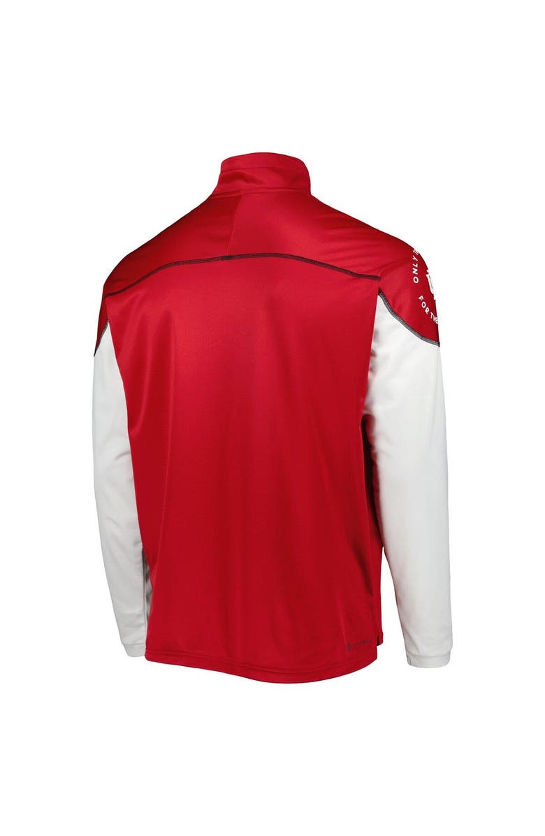 adidas Men's adidas Crimson Indiana Hoosiers AEROREADY Knit Quarter-Snap Jacket, Alternate, color, Crimson