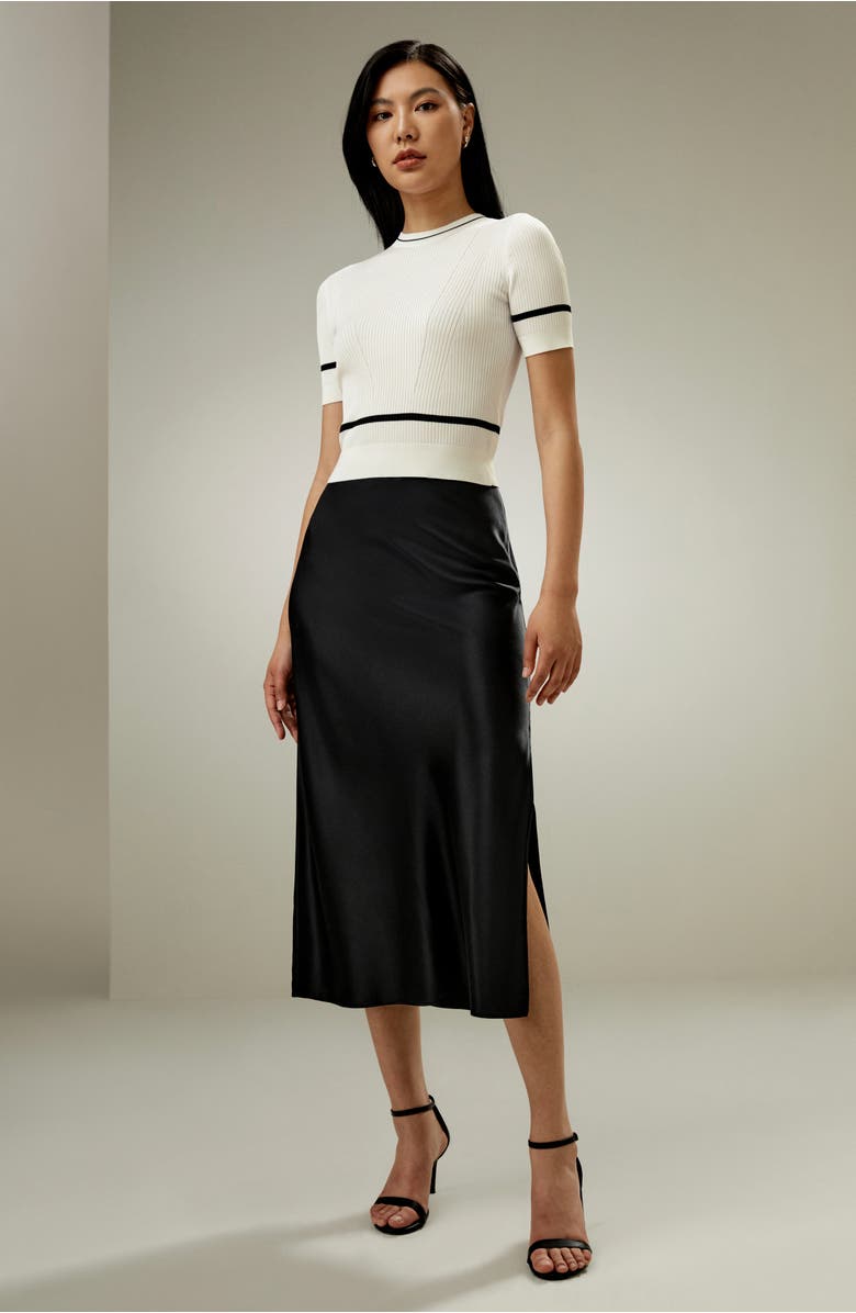 Lilysilk Ribbed Knit Silk Crop Top, Alternate, color,