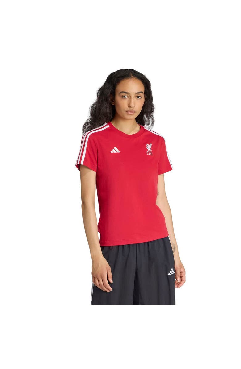 adidas Women's adidas Red Liverpool Three-Stripes T-Shirt, Alternate, color, 