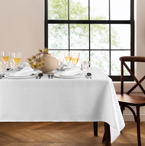 Laurel Solid Texture Water Resistant Tablecloth