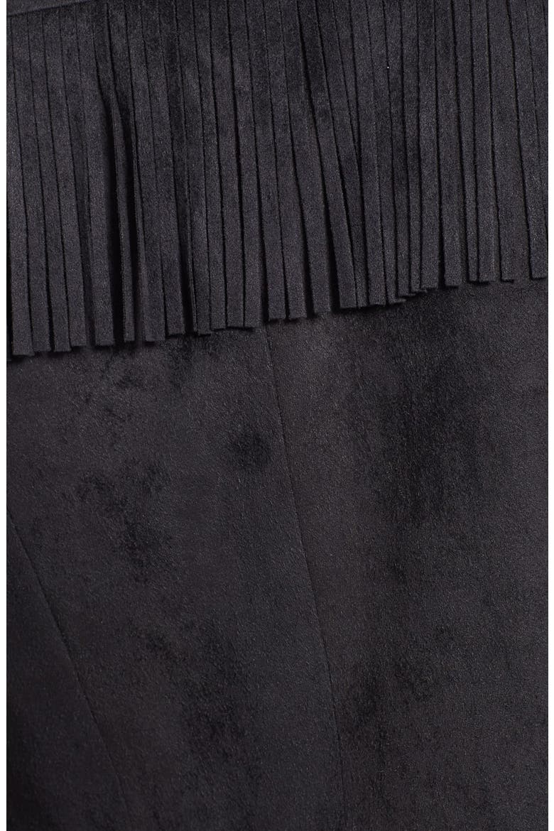 Fringed Faux Suede Jacket, Alternate, color, BLACK