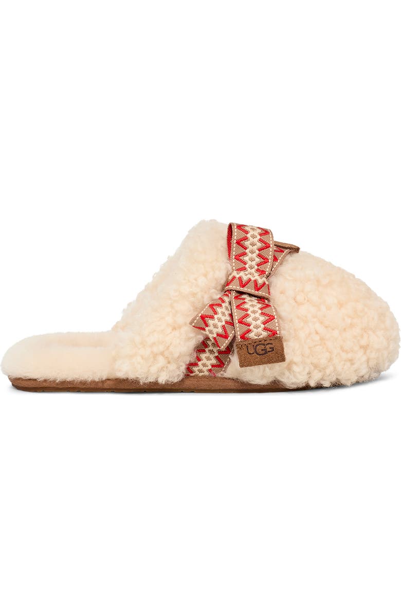 UGG<sup>®</sup> Maxi Curly Genuine Shearling Scuff Slipper, Alternate, color, Natural