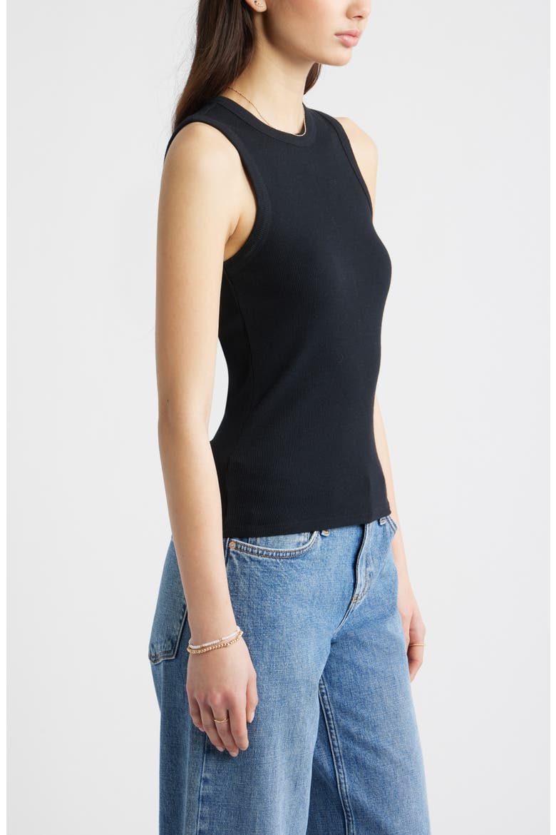 Crewneck Rib Tank, Alternate, color, BLACK