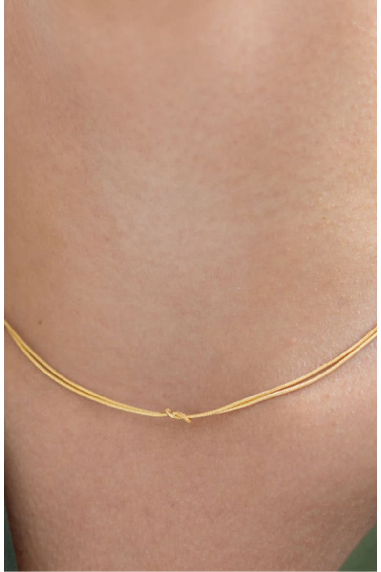 Double-Strand Love Knot Necklace, Alternate, color, Gold