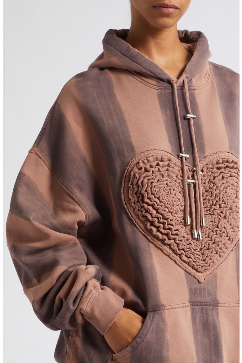 Soft Heart Oversize Fleece Hoodie, Alternate, color, EARTH STRIPE